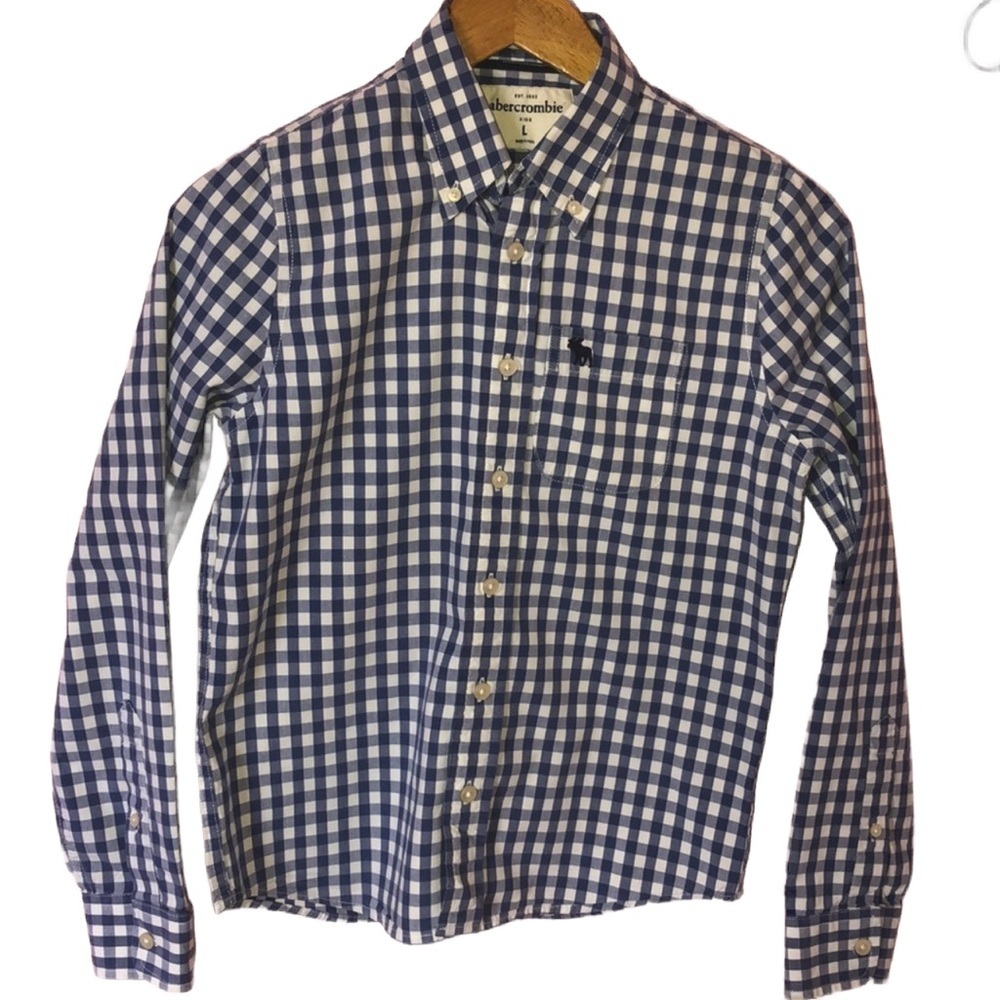 Abercrombie kids blue long sleeve boys shirt size L..